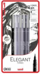 uni UNI PIN 5 darabos rajzmarker készlet "Elegant Tones