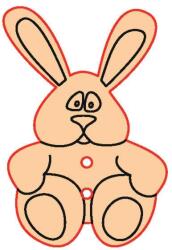 Penta collection Fafigura gomb 3 - nyuszi 10 db/csomag