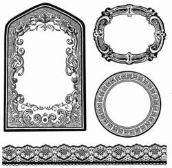 Stamperia HD gumi pecsételő 10 x 10 cm - Keretek és szegélyek