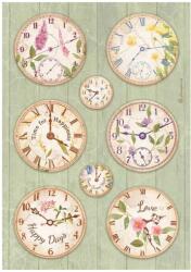 Stamperia A4 Rizspapír csom. - Create Happiness Welcome Home clocks