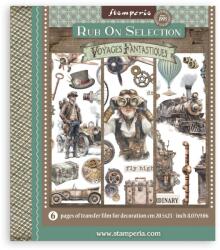 Stamperia DFLRBXG01 - Rub on kit cm 20, 5x23 6 pages - Voyages Fantastiques