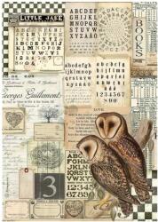 Stamperia A4 rizspapír csom. - Alkímia bagoly