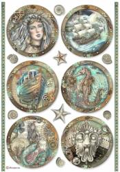 Stamperia A4 rizspapír csom. - Songs of the Sea rounds