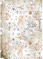 Stamperia Dekupázs rizspapír A4 csom. - Romantika díszítés