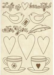 Stamperia Fa figura - A5 - "Life is beautiful" konyhadíszek