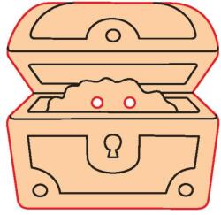 Penta collection Fafigura gomb 33 - kincsesláda 10 db/csomag