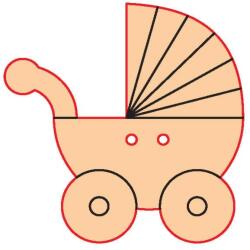 Penta collection Fafigura gomb 17 - babakocsi 10 db/csomag