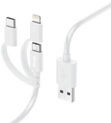 Hama 3-in-1 Multi Charging Cable, USB-A - Micro-USB, USB-C and Lightning, 1.0 m, (HM201535)
