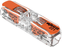 Wago Oldható vezetékösszekötő 20A/300v, 1X0, 2-4mm2 221-2411
