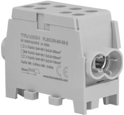 Tracon 6-35mm2, max. 1000VAC/DC, max. 125A FLECUR-35-25-2 Főáramköri leágazó kapocs, sínre, szürke, engedélyes 5997374162524