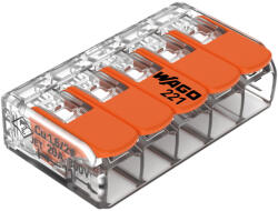 Wago Oldható vezetékösszekötő 20A/300v, 5X0, 2-4mm2 221-415