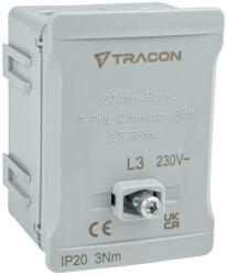 Tracon 2x35mm2 / 3x35mm2, 690VAC, 100A FSK35SZ Fővezetéki sorozatkapocs, plombálható, szürke 5997374129275