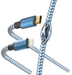 Hama "Reflective" Charging Cable, USB-C - Lightning, 1.5 m, Nylon, blue (HM201561)