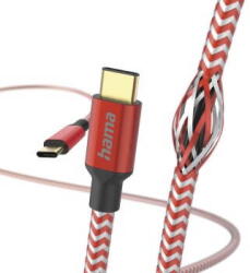 Hama "Reflective" Charging Cable, USB-C - USB-C, 1.5 m, Nylon, red (HM201560)