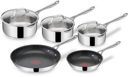Tefal Set tigai si cratite Tefal Jamie Oliver Cooks Direct On 8 piese otel inoxidabil antiaderent compatibil inductie (E304S544)