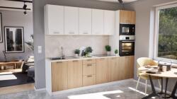  Anna konyhabútor SZD 262/72 cm Fehér - csíkos tölgy