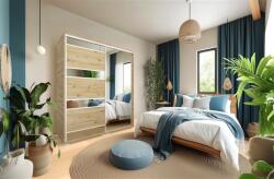 D1 Peking tolóajtós gardróbszekrény 180 cm, 2 ajtós