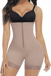 FeelinGirl Body Modelator Complet cu Fermoar, FeelinGirl , Control Total Abdomen, Talie si Spate, Taupe (Lila-Gri), Marime 3XL