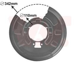 VAN WEZEL Ochranný plech proti rozstreku, Brzdový kotúč VAN WEZEL 0649374 (0649374)