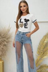 Welike Blugi wide leg cu tulle Sianna 42
