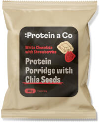 Protein a Co ProteinaCo Terci proteic cu chia 80 g Aromă: Căpșuni cu ciocolată albă