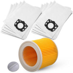  Set cu 10 Saci Sintetici Non-Țesuți și Filtru Întărit pentru Aspiratoare Karcher WD2 PLUS, WD3, SE 4001, SE 4002 (TRS1-903-CS1-N)