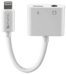 4smarts Lightning-osztó adapter Lightning + 3.5mm AUX fehér 468673 (468673)