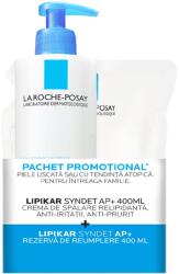 La Roche-Posay Pachet Crema de spalare Lipikar Syndet AP+, 400 ml + Rezerva, 400 ml, La Roche-Posay