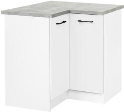 Leziter Praktik 90 alsó sarok szekrény 2 ajtós, fehér-fehér (PR90A2ASFHFH) - platinashop