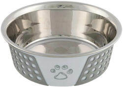 TRIXIE castron metal silicon cu capac 0, 75 l / 17 cm alb/gri