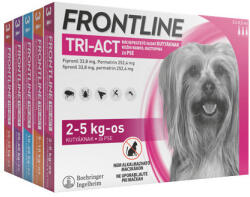 Frontline Tri-Act Cu picurare Soluție Pentru câini 2-5 kg 3X