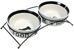TRIXIE castron ceramică set 0, 25 l / 13 cm alb/negru