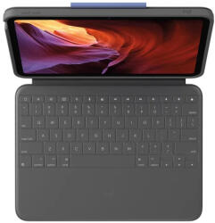 Logitech Rugged Folio for iPad billentyűzet és tok - Grafitszürke - Német DE (920-011200) (920-011200)