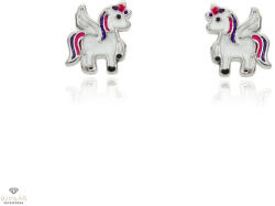 Újvilág Kollekció Ezüst gyerek unikornis fülbevaló - 02107-344
