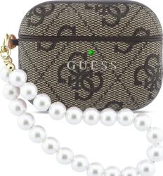 Guess Husă Guess PU 4G Classic Logo Pearl Strap pentru AirPods Pro 3 maro (GUAP3P4E4PSW)