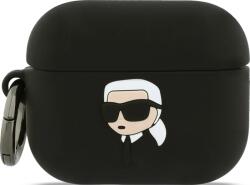 Karl Lagerfeld Husă din silicon Karl Lagerfeld 3D Logo NFT Karl Head pentru AirPods Pro 3 negru (KLAP3RUNIKK)