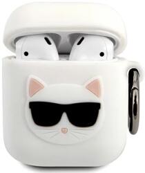 Karl Lagerfeld KLACA2SILCHWH husă pentru AirPods albă, silicon Choupette (KLACA2SILCHWH)