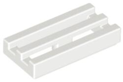 LEGO® Fehér módosított csempe 1x2 rács alsó horonnyal (241201)