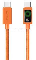 USAMS SJ773 adatkábel Type-C - Type-C, 120cm, NARANCSSÁRGA (SJ773USB02) (SJ773USB02)