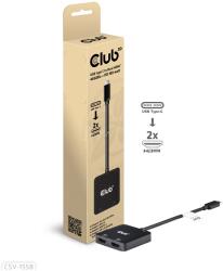 Club 3D CSV-1558 USB C-típus 2x HDMI videó elosztó (CSV-1558)