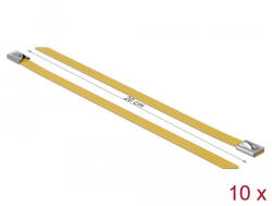 Delock Rozsdamentes Acél Kábelkötegek Hossza 200 x Szélesség 7, 9 mm sárga 10 db. (18789) (18789) - flylite
