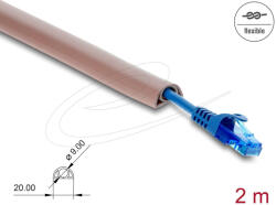 Delock Kábelcsatorna, PVC, hajlékony, 20 x 10 mm 2 m hosszú, barna (20762)