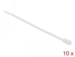 Delock Kábelkötöző szorító fűzőlyukkal Hx 160 x Sz 4, 8 mm, 10 darab fehér (18944) (18944) - flylite