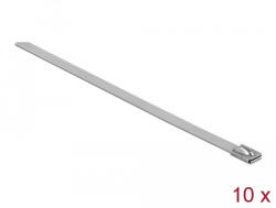 Delock Rozsdamentes acél kábelkötegelők, 400 x 7, 9 mm (H x Sz), 10 darab (18773) - flylite