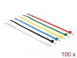 Delock színes kábelkötözők, 200mm x 3.6 mm, 100 darab (18626) - flylite