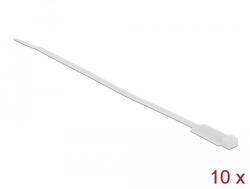 Delock Kábelkötöző címkével Hx 270 x Sz 4, 8 mm, 10 darab fehér (18957) (18957) - flylite