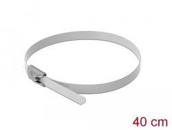 Delock Rozsdamentes Acél Kábelkötegek Hossza 400 x Szélesség 4, 6 mm fehér 10 db. (18819) (18819) - flylite