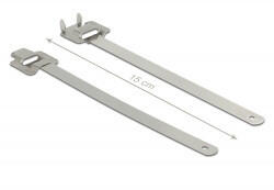 Delock Rozsdamentes acél, újrahasználható kábelkötegek összeköto kampóval hossz: 150 mm szélesség: 1 (18762) (18762) - flylite