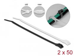 Delock Kábelkötegelő lapos fejrésszel hossza 370 mm szélessége 7, 6 mm, 100 db. (19500) (19500) - flylite