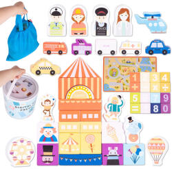 MalPlay Fa építőkockák és puzzle vödörben - 184 db